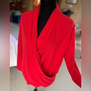 Soft wrap top, red, LOFT Outlet, large